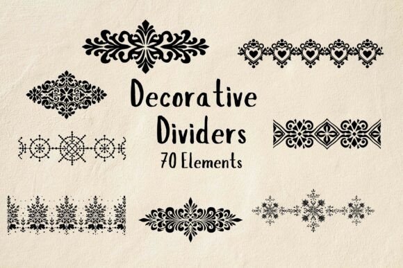70 Decorative Dividers and 70 Elegant SVG Decorative Elements