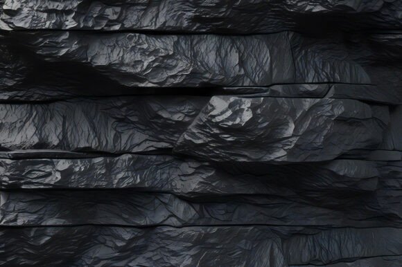 A Black Stone Wall Texture with a Pattern