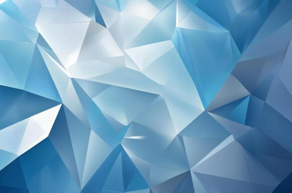 A Close Up of a Blue and White Triangle