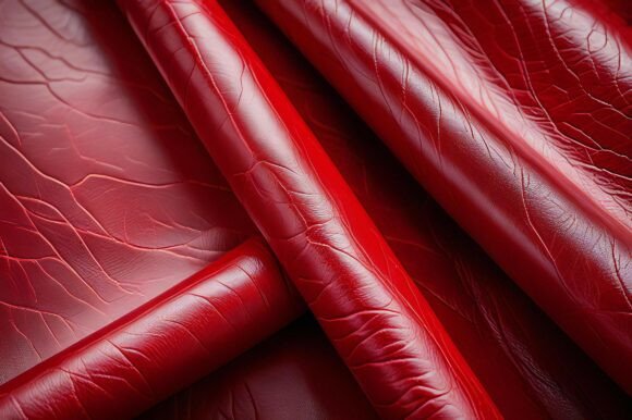 A Close Up of Red Leather