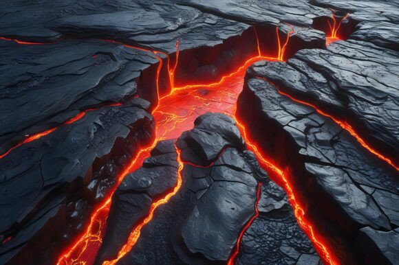 A Lava Flow Through a Hole in the Ground