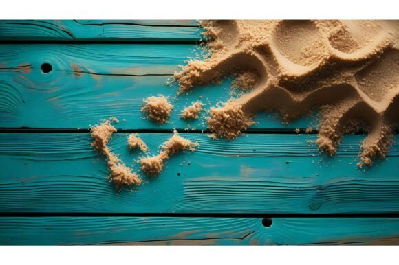 A Sand on a Blue Wood Surface: A Versatile Background for Creative Projects