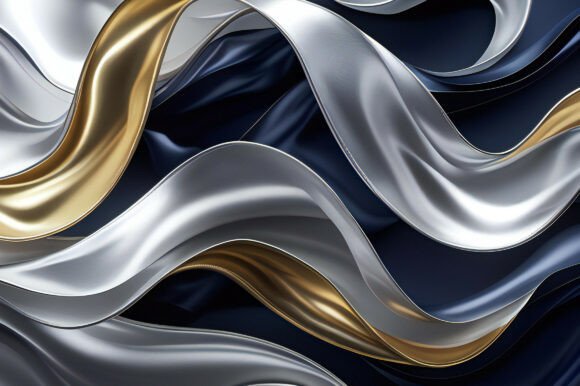 A Silver and Gold Wavy Fabric