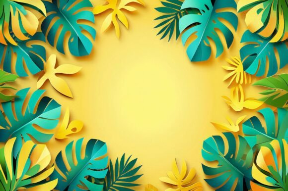 A Yellow and Blue Paper Cut Leaves: A Versatile Creative Asset