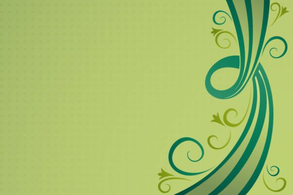Green Floral Background with Swirls: A Creative Canvas for Modern Design