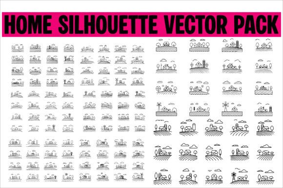 House Icons Black Silhouette Vector Set9