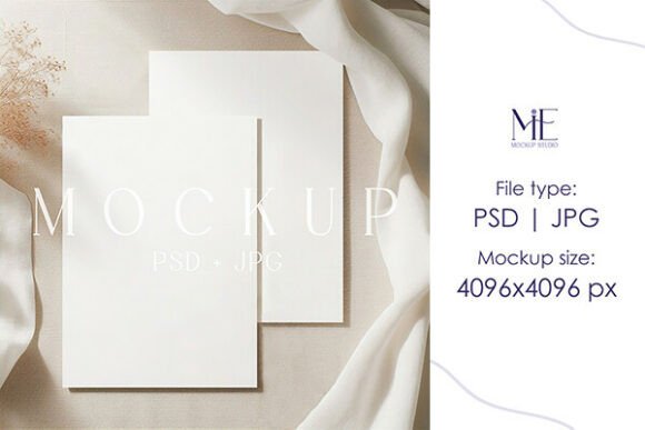 Wedding Invitation Mockup Double 5x7 Ca